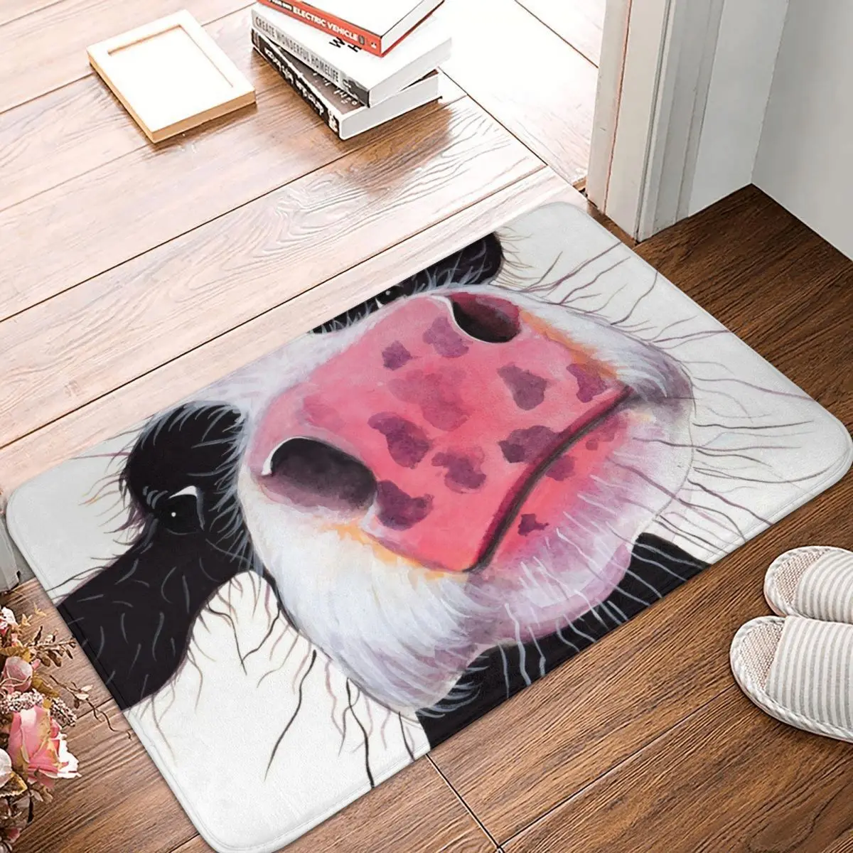 COW PRiNT 'BETTY BLUEBERRY' BY SHIRLEY MACARTHUR Doormat Rug Carpet Mat Footpad Washable Front Room Corridor Kitchen Bedroom