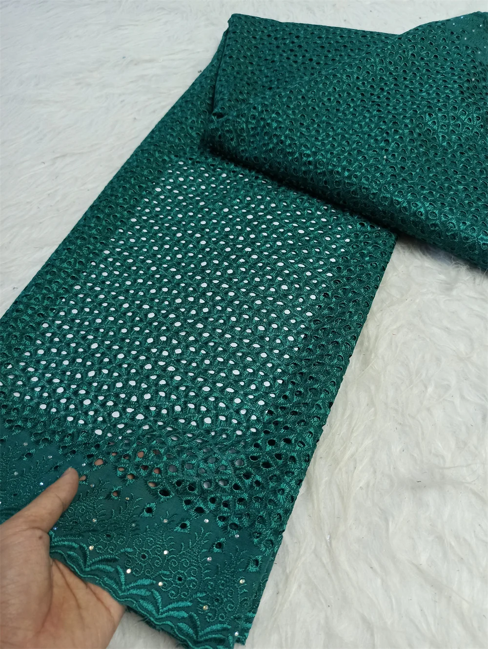 

African Lace Fabric 2025 High Quality,Cotton Fabrics By The Meter,Embroidery,Linen,Party Dresses,Tulle,Fashion,Cloth,5 Yards