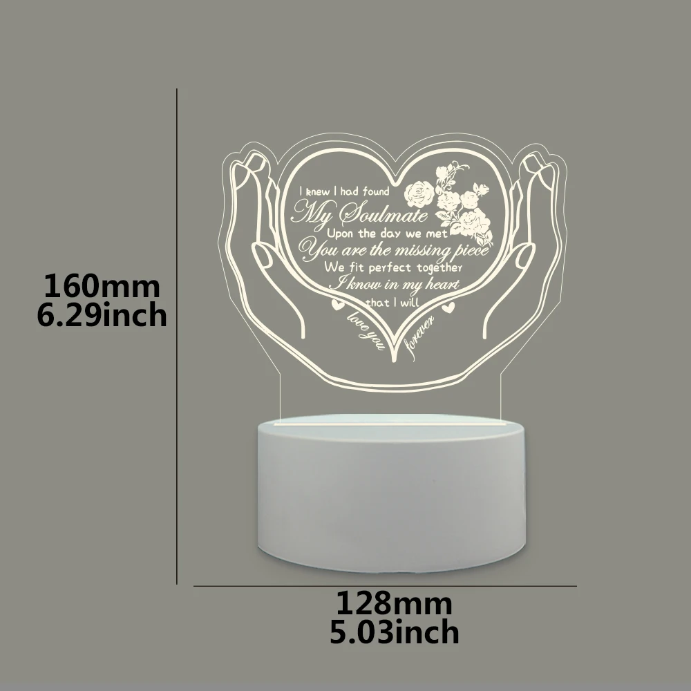 1pc 3D Lamp I Love You Acrylic LED Night Light, Romantic Love Decorative Table Lamp Valentine\'s Day Sweetheart Wife\'s Gift