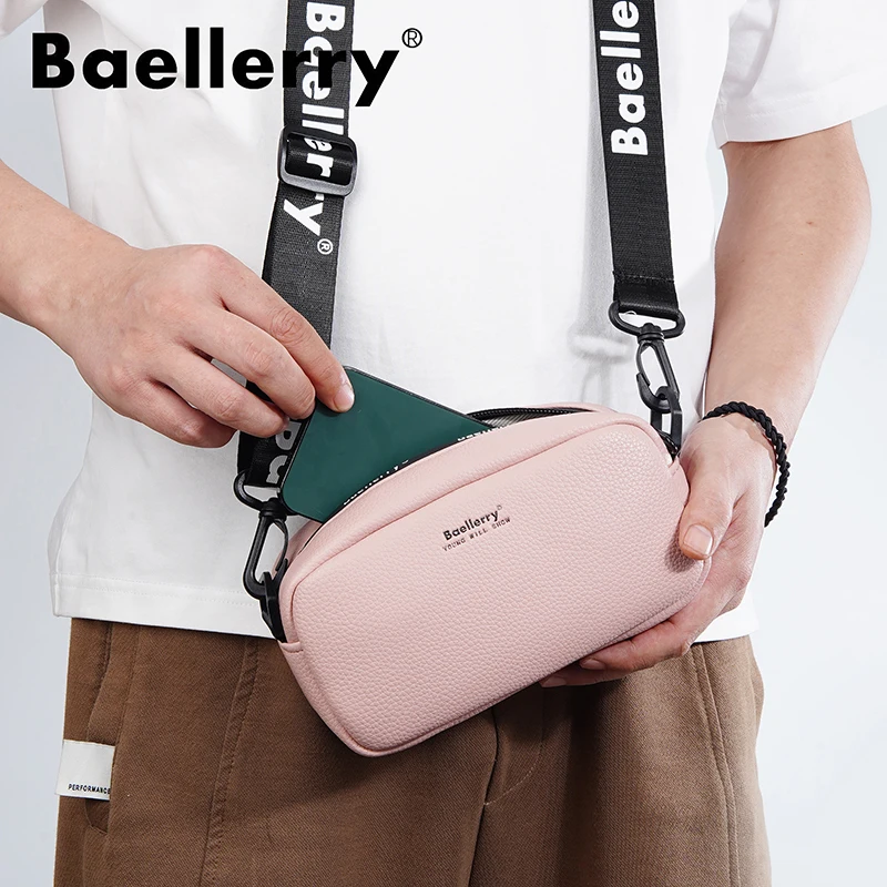 Baellerry جديد سعة كبيرة المرأة حقيبة واحدة الكتف Crossbody سستة الإناث حقيبة جيب للهاتف عالية الجودة محفظة حمل بطاقات