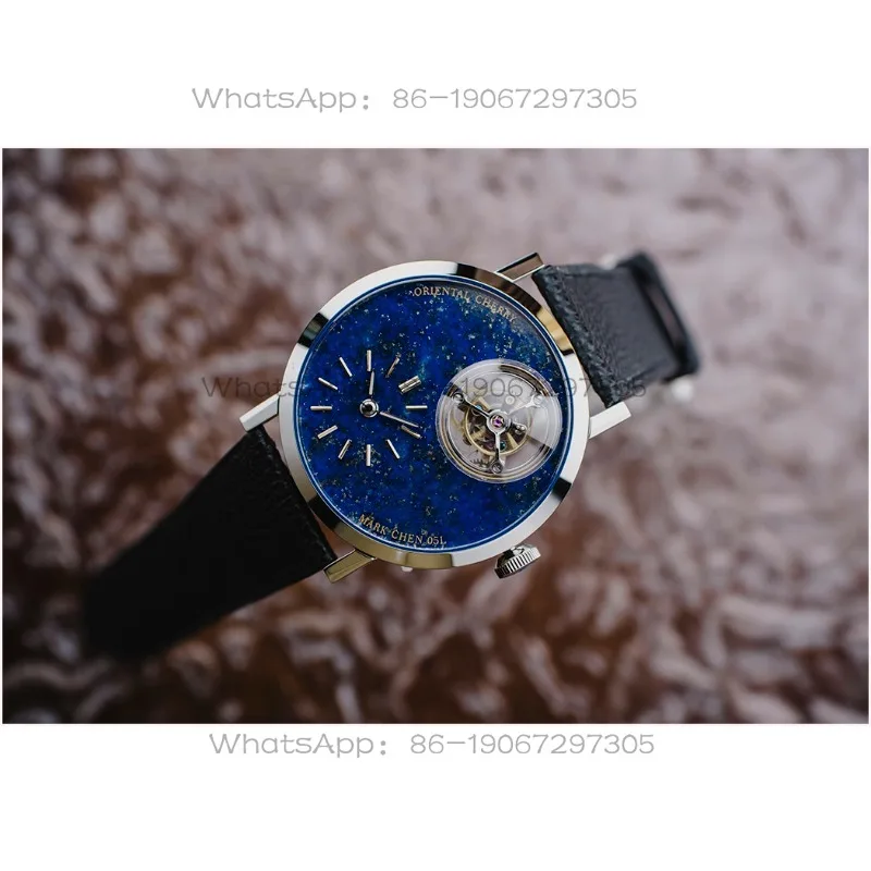 cbfgMC-05 Tourbillon Mechanical Men's Watch Blue Sandstone Lapis Lapis Custom Suspension 6340
