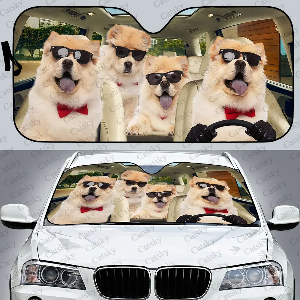 Cute Chow Car parasole, Car Decor Dog Lovers Gift, parabrezza parasole per finestrino dell\'auto copertura parasole riflettore Uv pieghevole