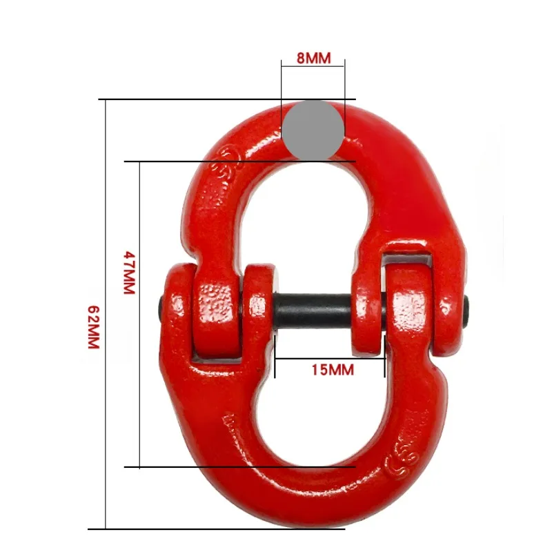 G80 High Strength Lifting Butterfly Buckle 1.12T 2T 3.15T 31.5T Double Ring Buckle Chain Link Connector Lifting Sling Fitting