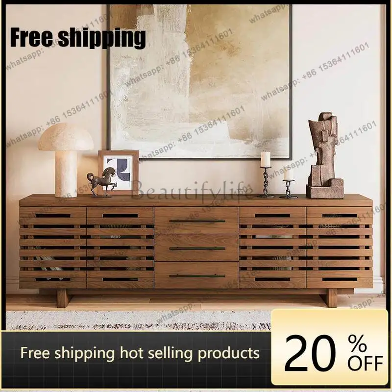 LD French solid wood TV cabinet retro design side cabinet storage can be customized