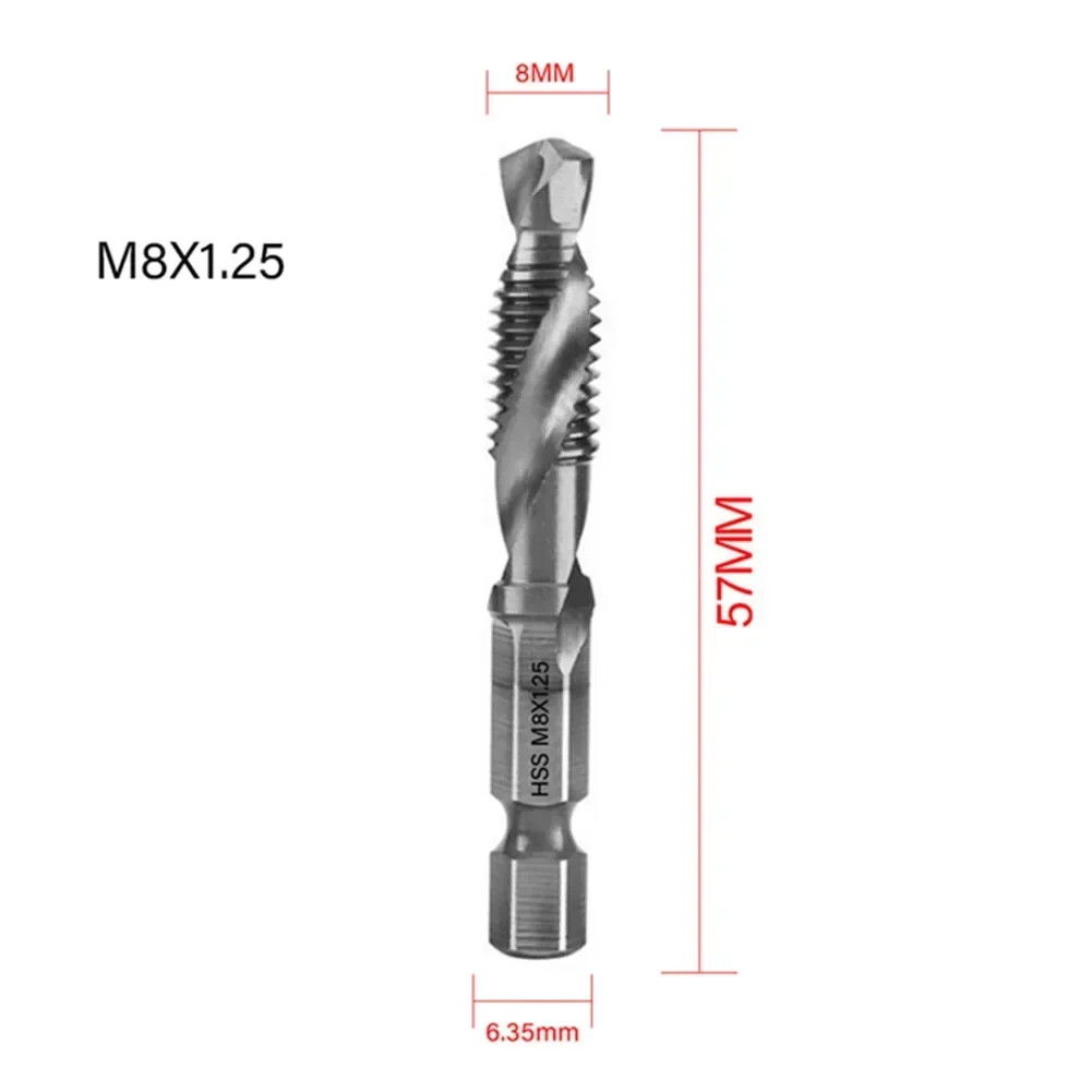 5 uds brocas de grifo HSS broca de rosca máquina de tornillo grifo compuesto herramienta hexagonal de cambio rápido M5 M6 M8 M10 herramientas manuales