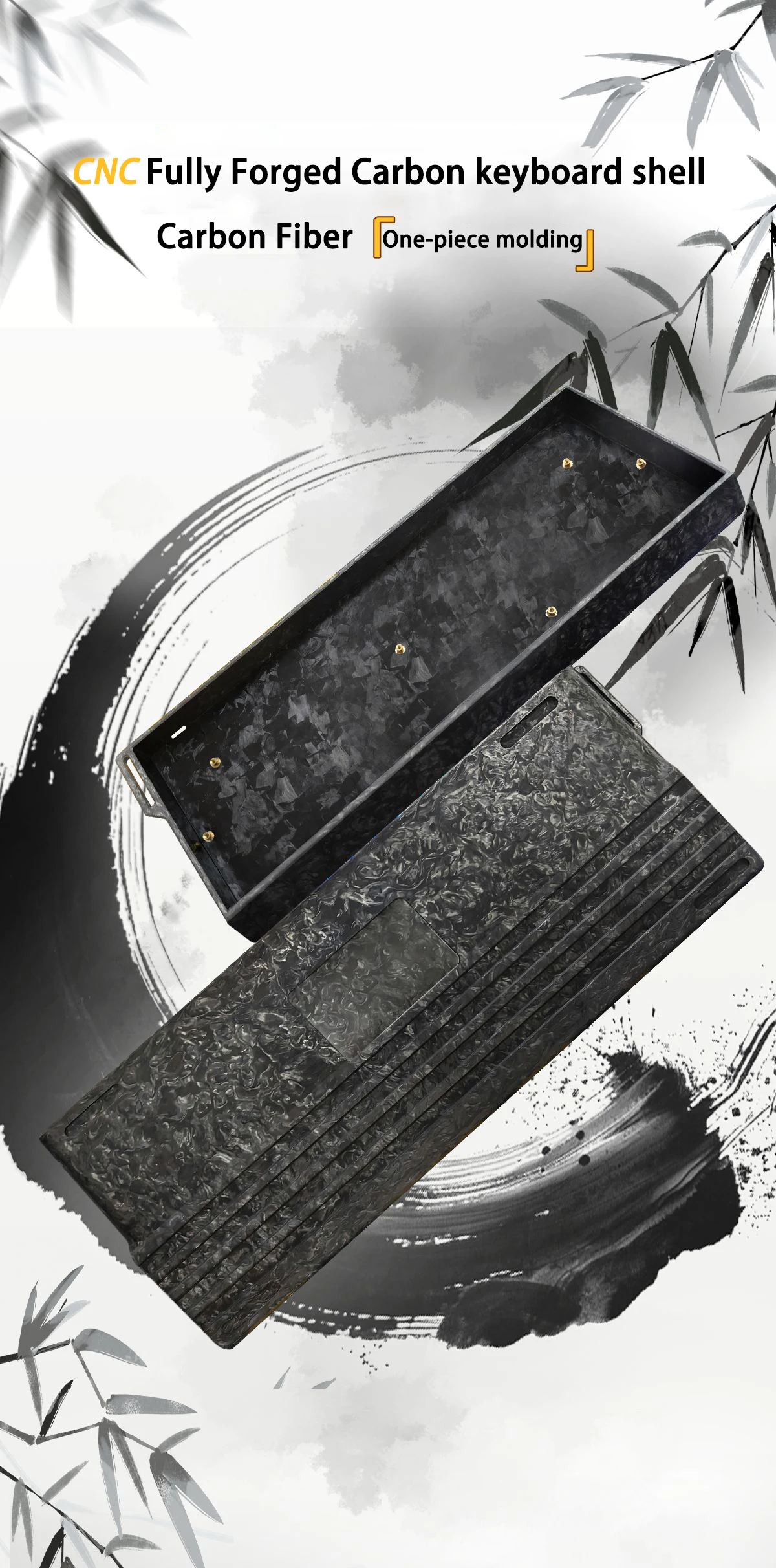 H60 Wooting 60HE GH60 Carbon fiber keyboard Case 60% Keys Layouts Forged carbon For Mad 60he Raven61 Aula Win60 GT60 Keyboard