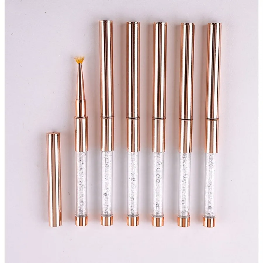 1pc Nail art brush，Rose gold with diamond nail brush, various styles to choose from