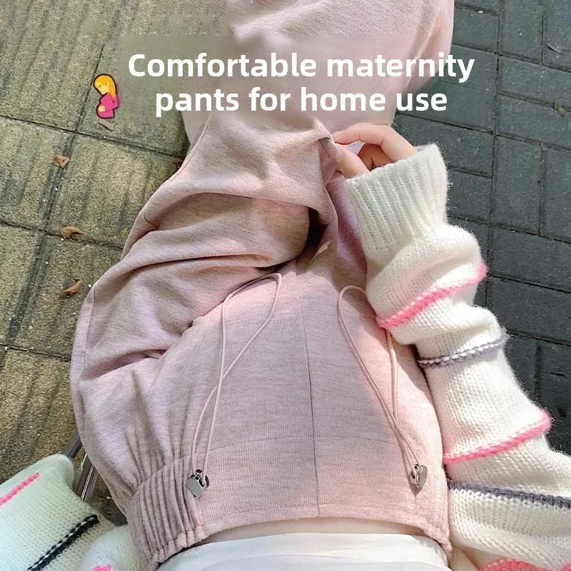 

Удобные широкие брюки для беременных с эластичным поясом на шнурке, на флисовой подкладке, повседневные, без подкладки для живота