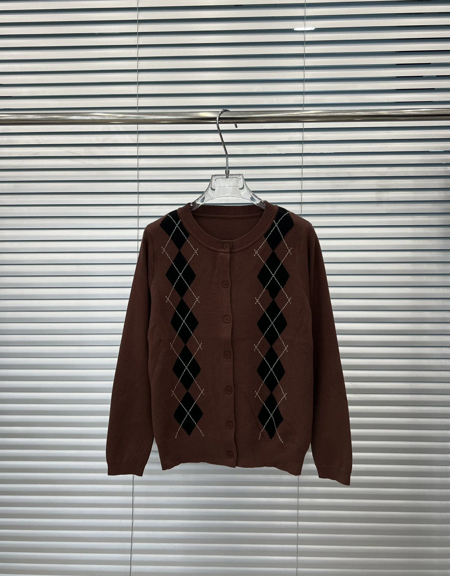 Cashmere Autumn Winter Knitted Plaid Cardigan Single Breasted Sweater Coat Long Sleeve Casual Loose Knitwear Tops F728