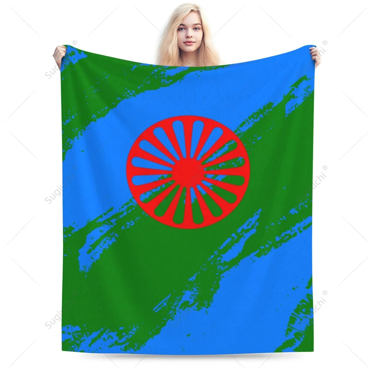 Blanket Rom Gypsy Flag Of The Romani Color Flannel Multifunction Camping Sofa Cover Keep Warm