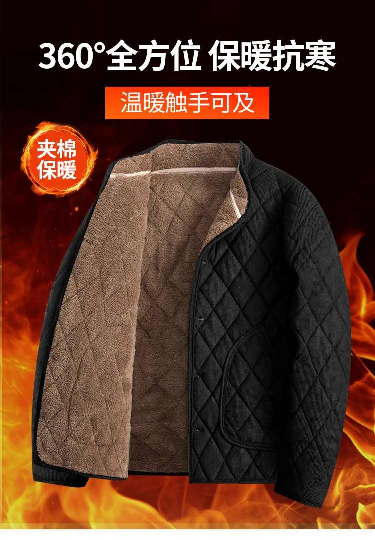 Men Stand Collar Fleece Lined Winter Parkas Men New Arrival Cold Resistant Warm Parkas Men Practical Casual Cotton Warm Jackets