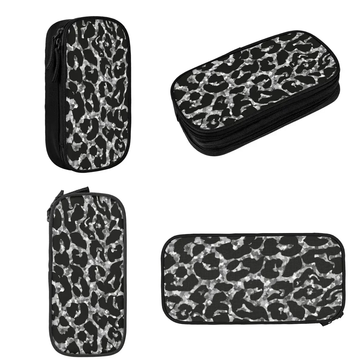 Silver Glitter LeopardSilver Leopard Pencil Cases Pen Bags Pen Box Pencil Pouch For Boys Girls Students Stationery School Office