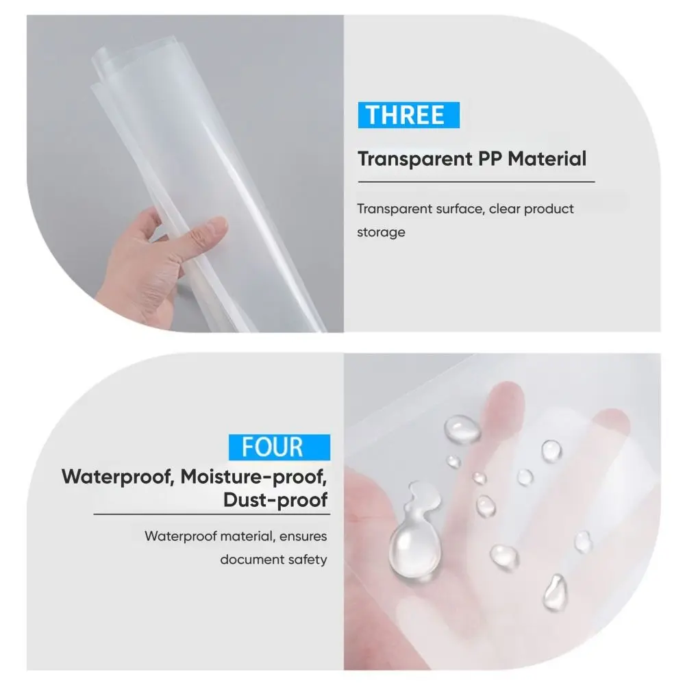 Thickened A5/A6 File Folder Transparent Waterproof Document Folder Plastic Card Paper File Holder Gift