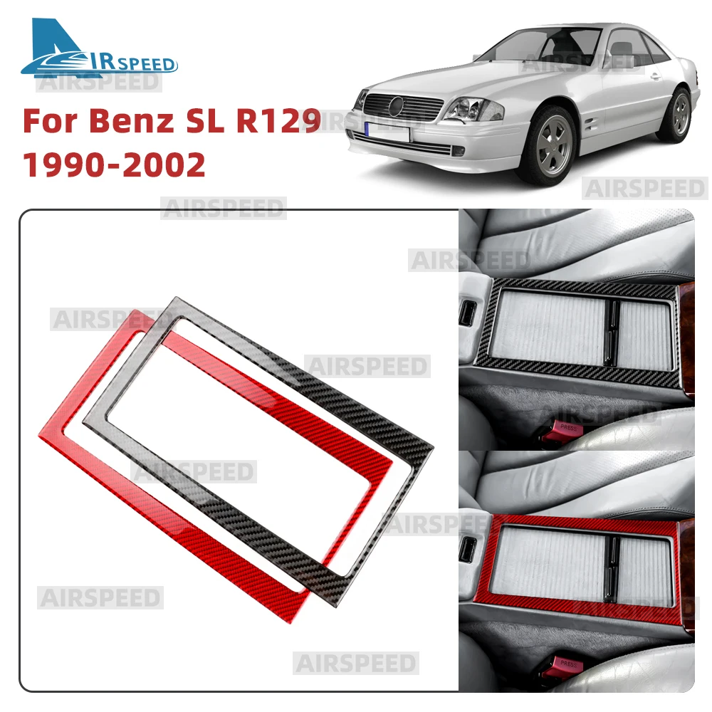 Real Soft Carbon Fiber Sticker For Mercedes Benz SL R129 1990-1994 1995 1996 1997 1998 1999 2000 2001 2002 Car Storage Box Panel