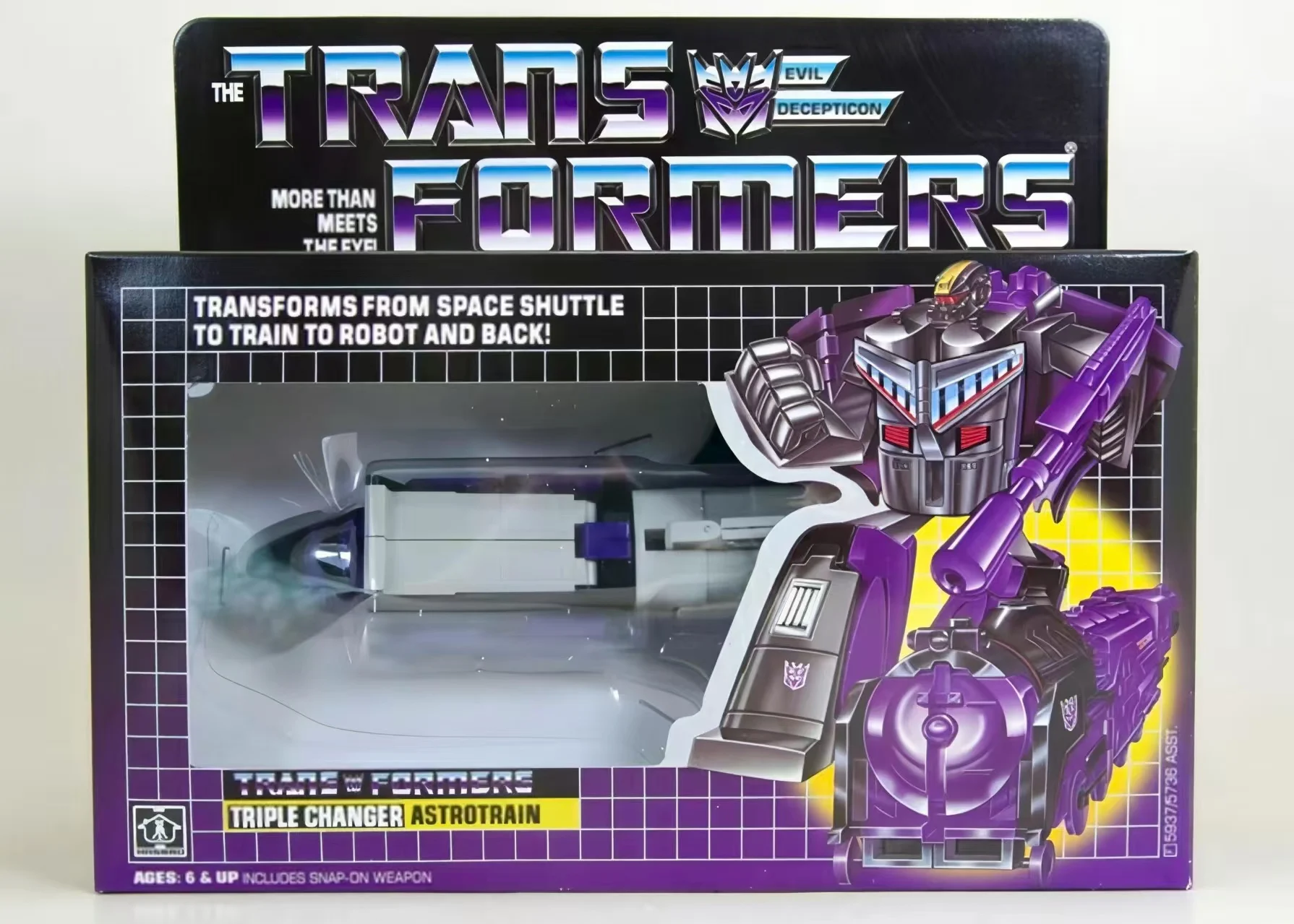 

In Stock Original Hasbro Transformers G1 Animated 1984 Triple Changer Astrotrain Super Action Figure Articulated Collectible
