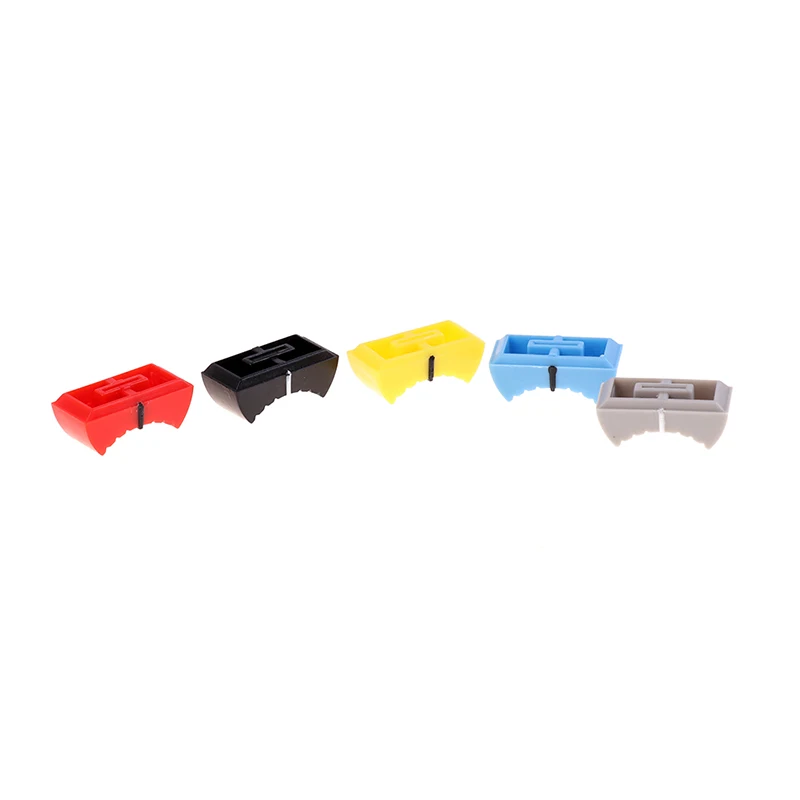 10PCS Fader Knob Cap Touch Sensitive Slider Ribbed Mixer Desk Switch Knob Cap Plastic Red Yellow Blue Gray Black