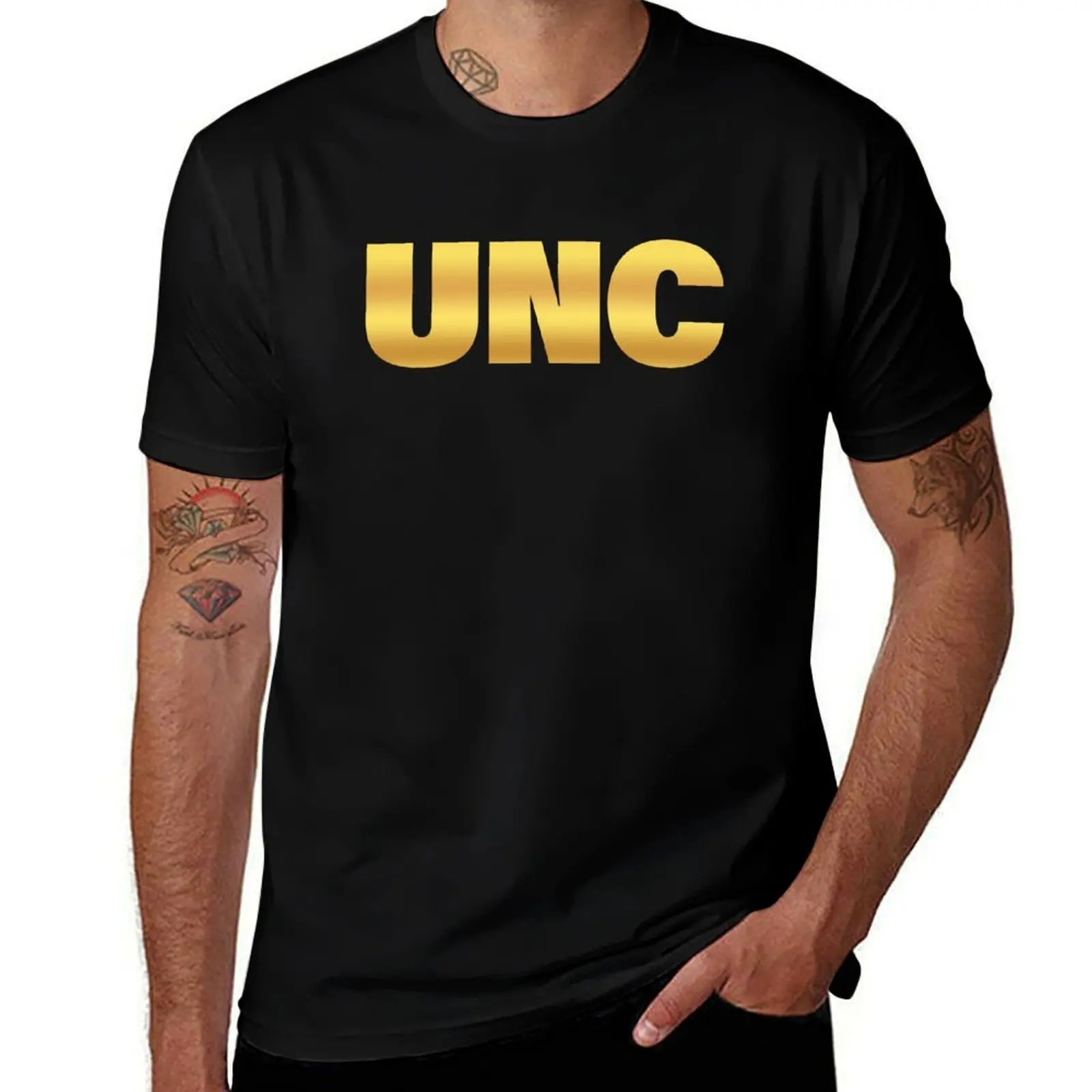 

Футболка UNC in Gold Bold, корейские модные летние топы, баскетбольные футболки с рисунком, мужские рубашки для тренировок