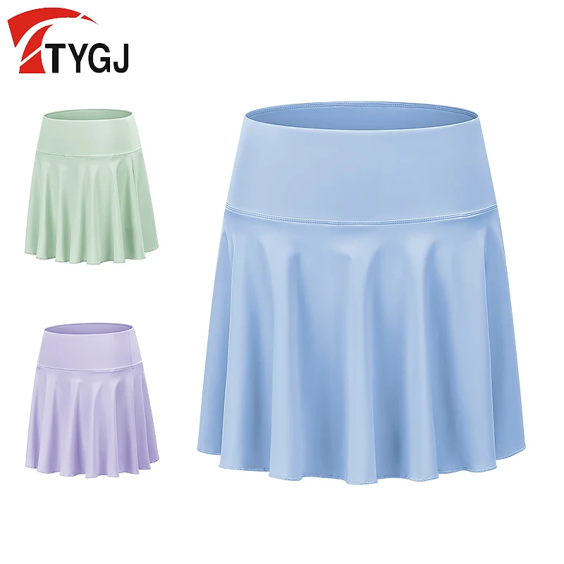 

TTYGJ Women Golf Short Skirt Ladies Breathable High Waist Skort with Inner Short Ladies Pleated A-Lined Tennis Yoga Skirt