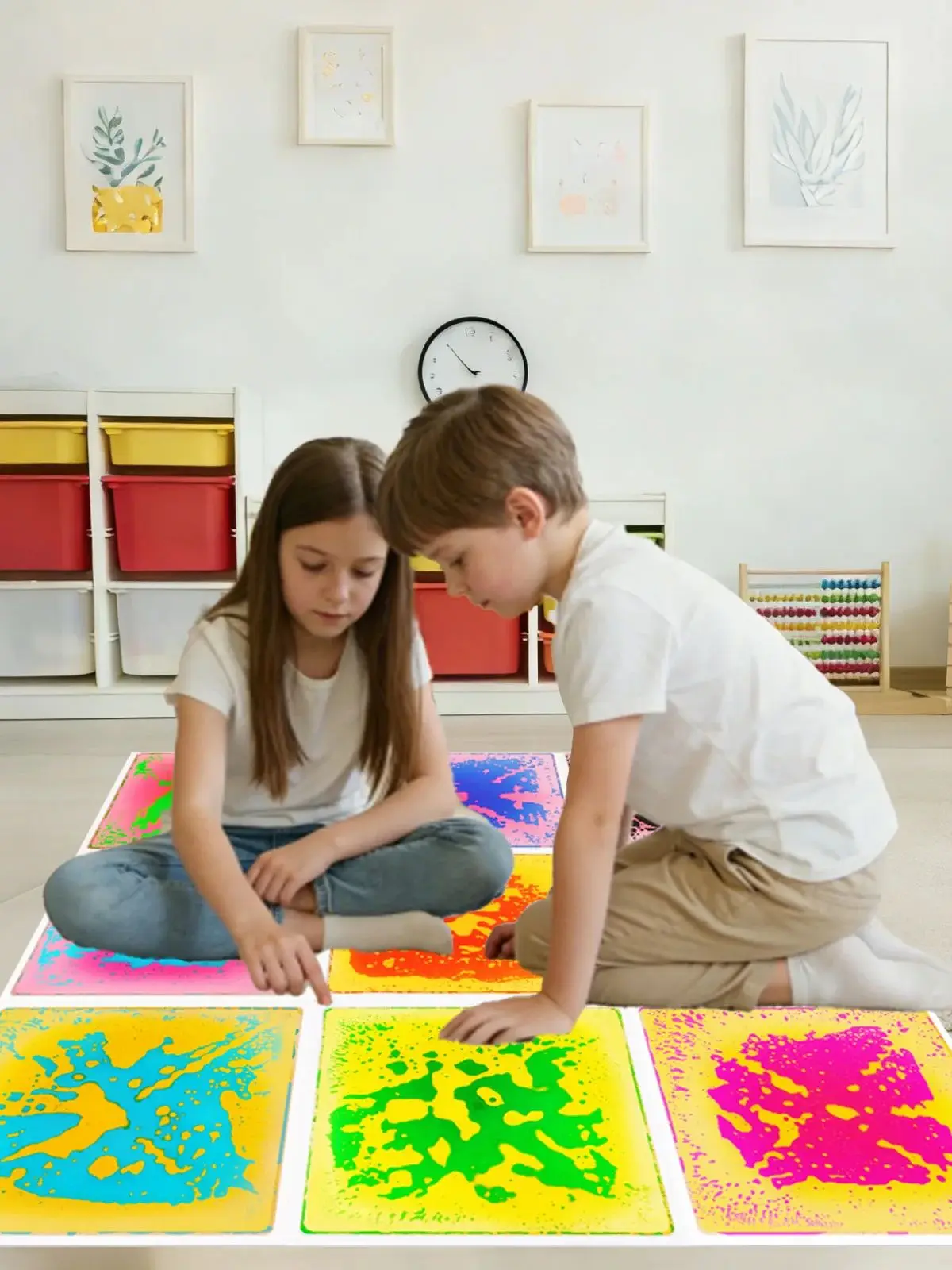 Zintuiglijke Speelmat met Vloeistof voor Kinderen - Visuele en Tactiele Stimulatie Educatieve Speelmat - afbeelding 2