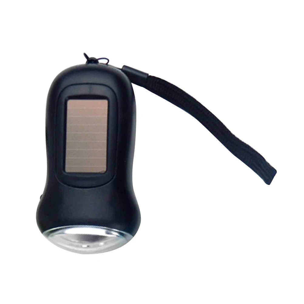 Lampe de poche à manivelle LED polyvalente avec lanière, torche de camping compacte, lampe de tente solaire, survie d'urgence