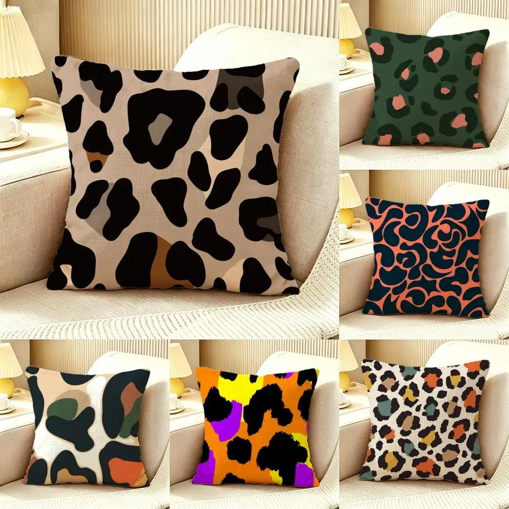 Minimal Leopard Print Cushion Cover Pillow Cover Nordic Minimalist Throw DoubleSided Print Cushion Case for Sofa Bedroom Decor