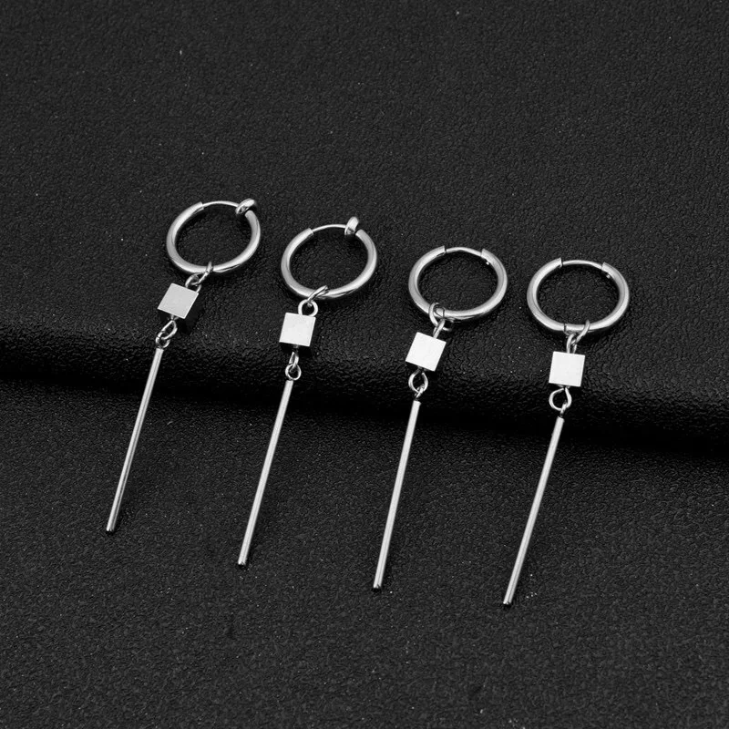 Gothic Jewelry Cross Star Drop Earrings Punk Charms Stitching Rivet Earrings for Women Korean Fashion Accessories