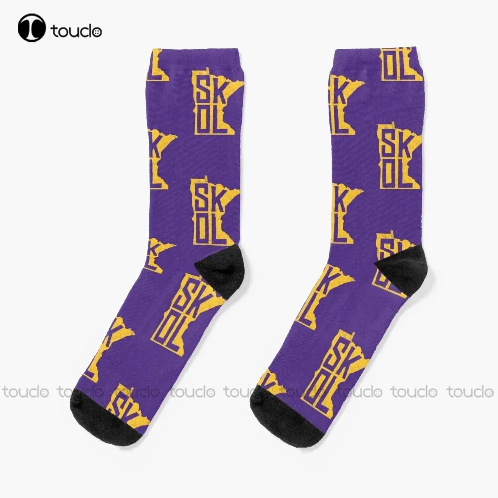 Skol Minnesota - Purple Socks Workout Socks Women Unisex Adult Teen Youth Socks Christmas Gift Custom Hd High Quality Sock