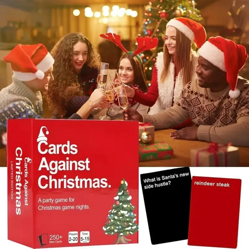 

Cards Against Christmas Party Cards Game For Christmas Game Night 250 Red Cards Box Holiday Card Games Gifts for Adults