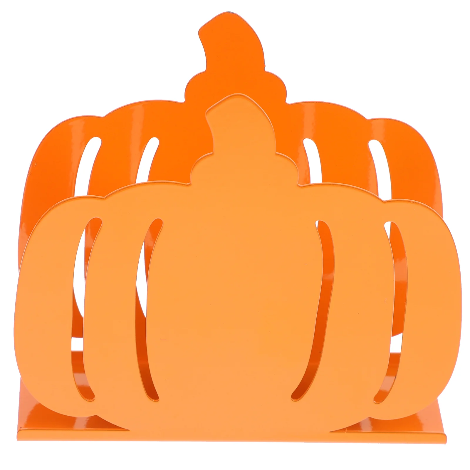 

Vintage Decor Pumpkin Napkin Holder Tabletop Tissue Paper Stand Desktop Iron Rack Upright Organizer Orange Metal Towel