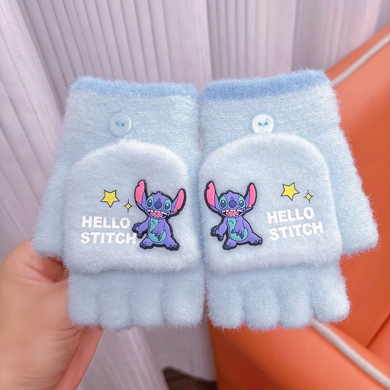 Cute Stitch Kids's Gloves Winter Warm Cartoon Stretch Knit Mittens Touch Screen Girl Boy Glove 5-8 Years kids Birthday Gifts - Image 3
