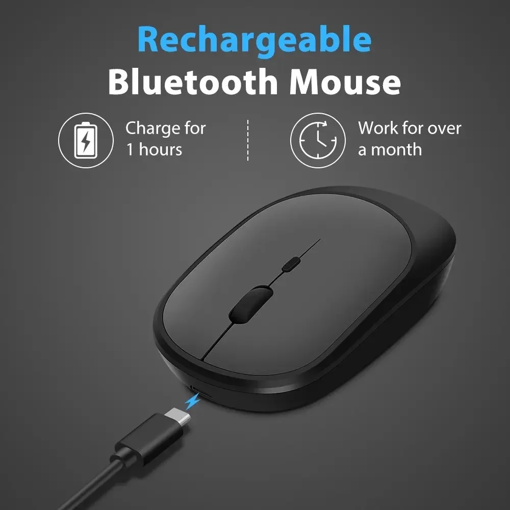 USB für Bluetooth Wireless Dual-Mode-Maus, hochwertiger Blue Tooth für den Bürogebrauch, LED, universelles Design für Computer, Tablet, MacBook