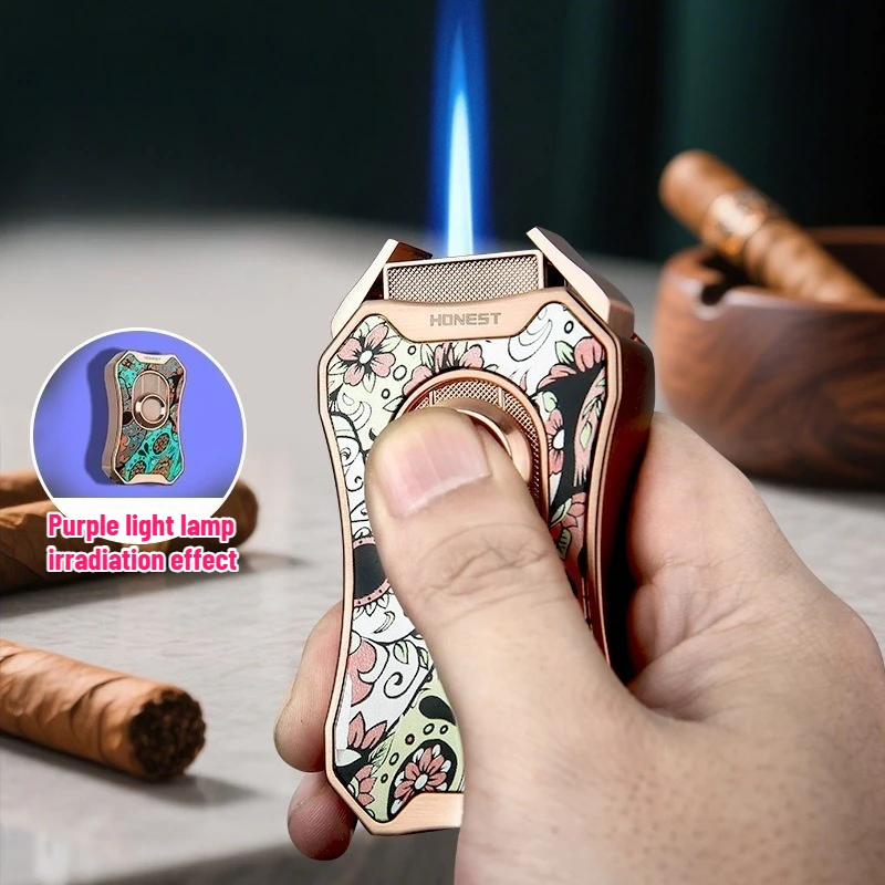 

Творчество, специальная портативная ветрозащитная флуоресцентная зажигалка с прямым надуванием, высококачественный мужской аксессуар для сигарет, подарок