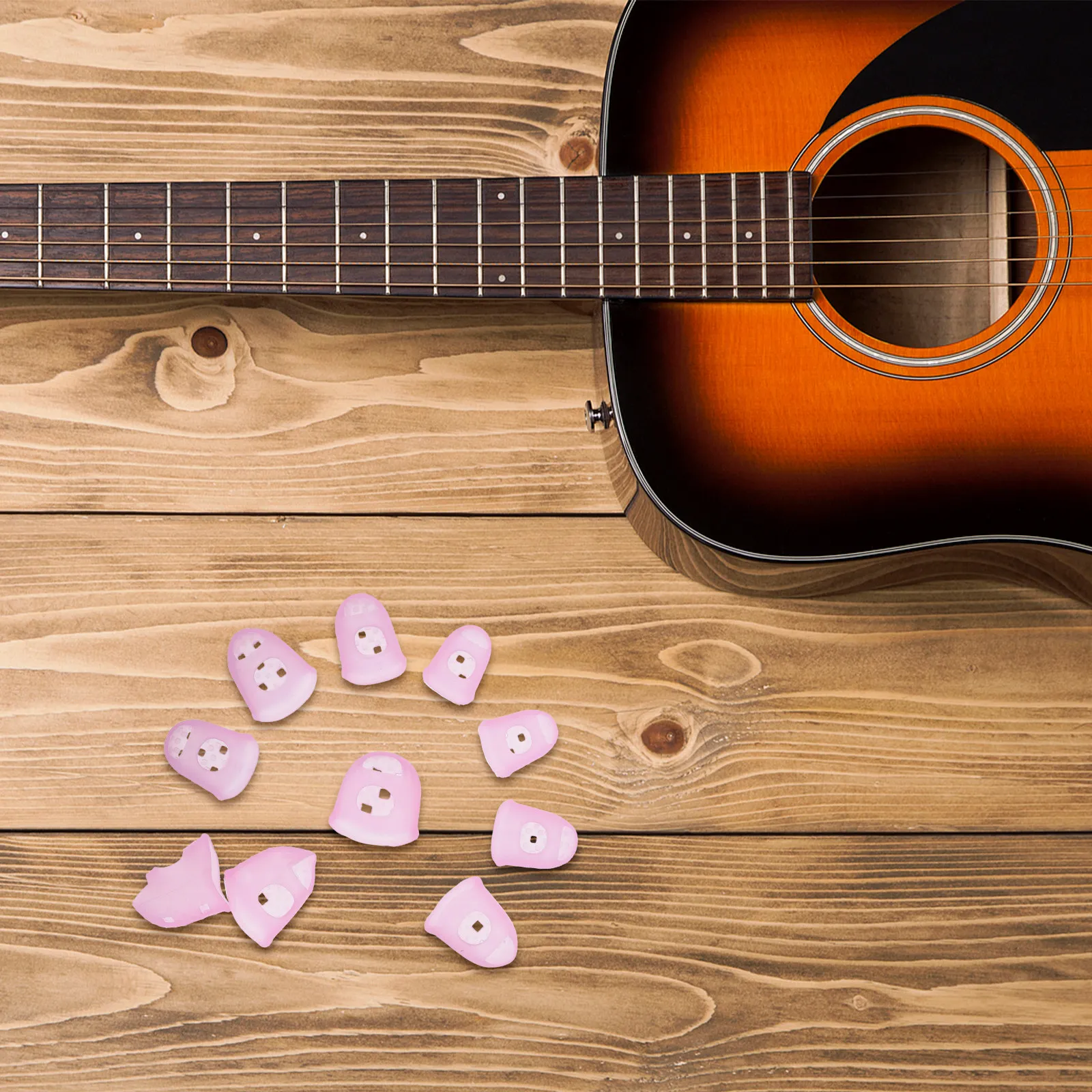 Guitar Finger Protectors Set Soft Silicone Non-Slip Finger Guard Covers for Guitar Players Prevent Injury and Improve Playing