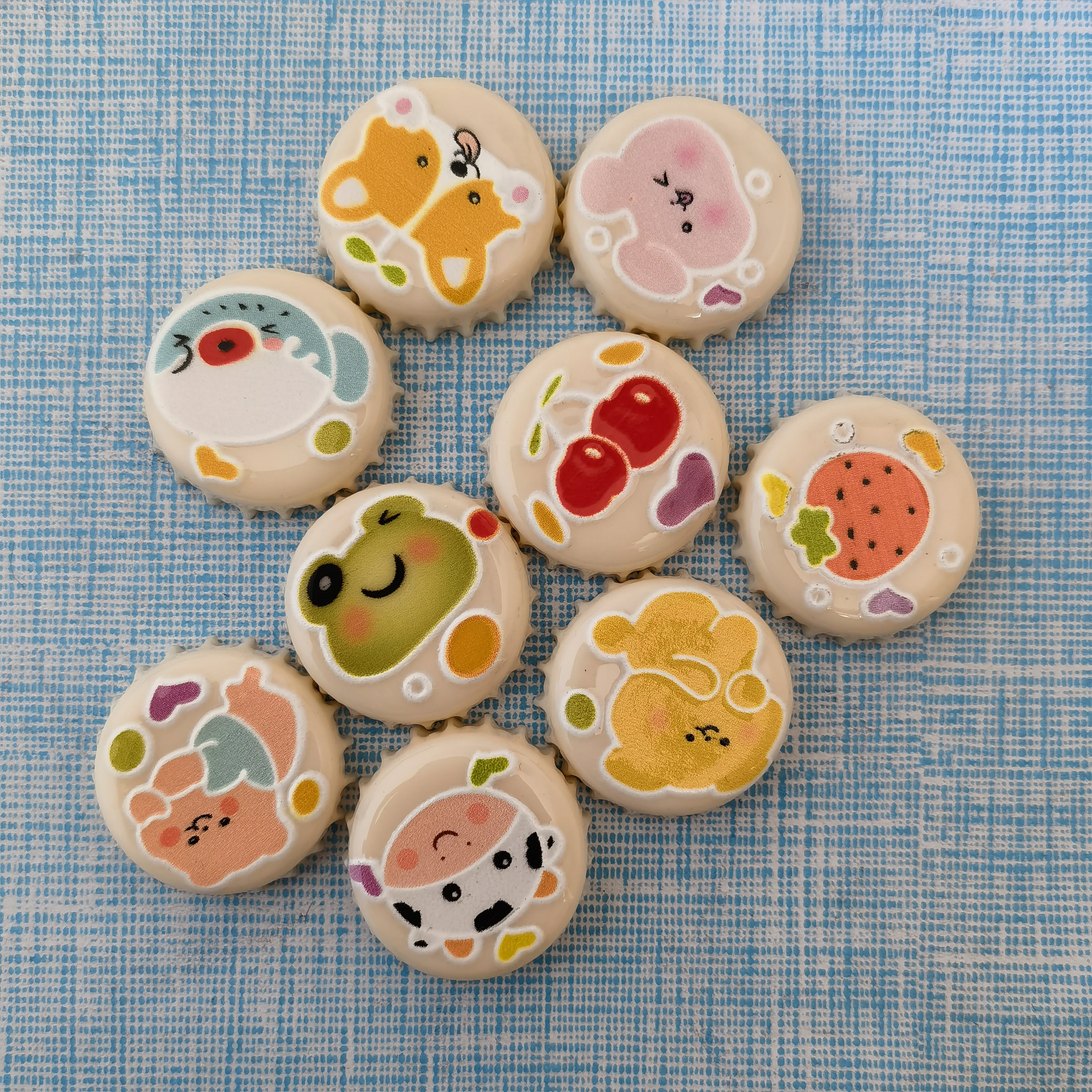 Cartoon Cute Cartoon Bottle Cover Resin Flat Back Cabochon Scrapbooking Kawai DIY Decor Embellishments