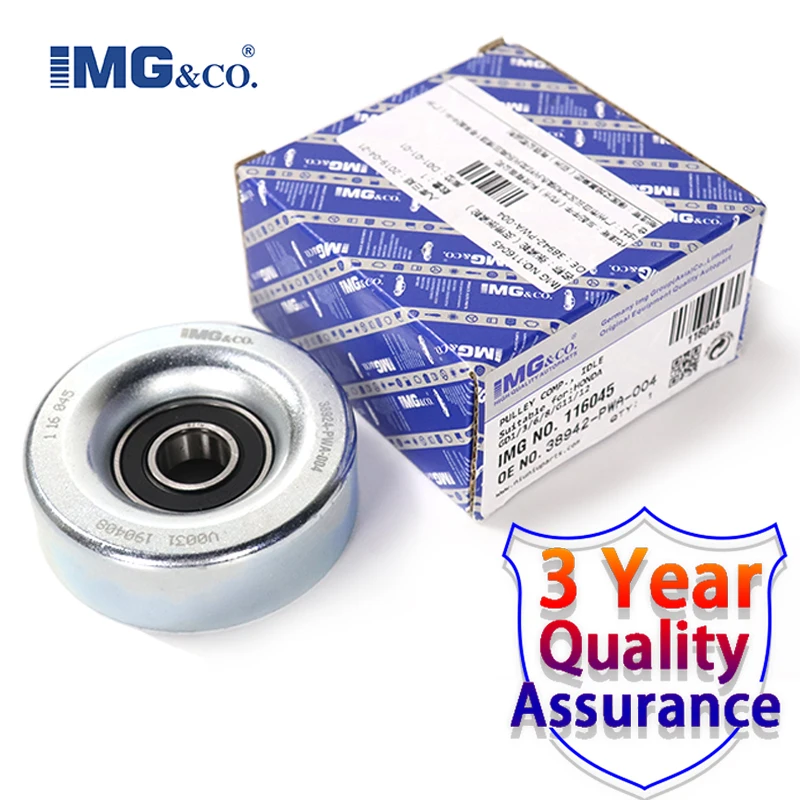 IMG Belt Tensioner Idler Pulley For HONDA FIT JAZZ Hatchback Saloon CIVIC VIII Hatchback CITY 2003-2008 OEM:38942-PWA-004