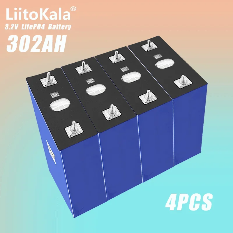 

4PCS LiitoKala 3.2V 302Ah LiFePO4 battery 4000 cycle for diy 12v 24v 36V 48V 310Ah Solar energy storage RV Solar Panel caravan