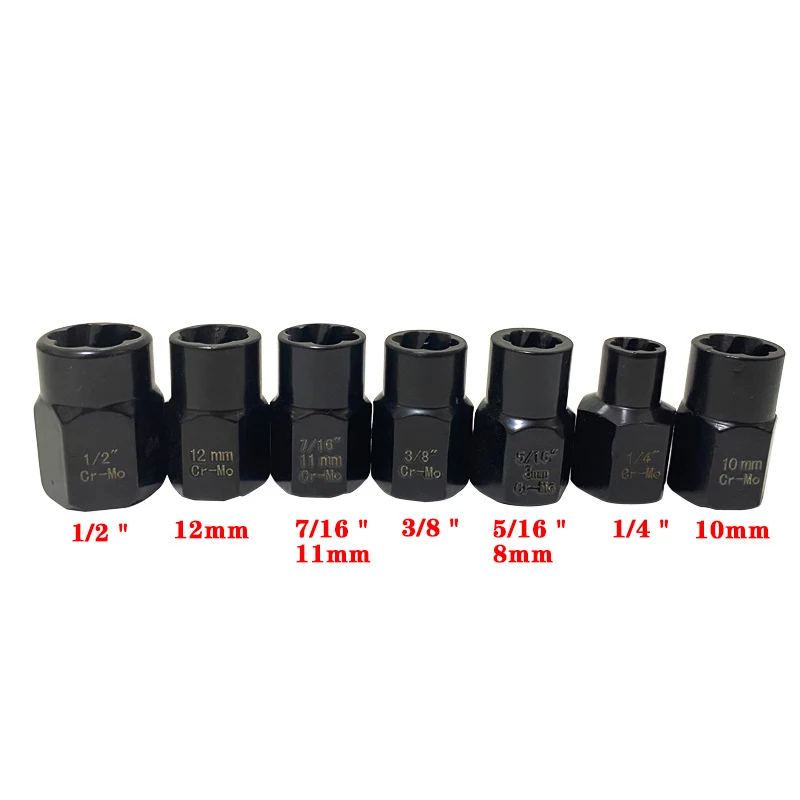 13PCS Nut Extractor Chromium Molybdenum Steel Nut Mechanical Tools Set Damaged and Broken Home Tool With Box