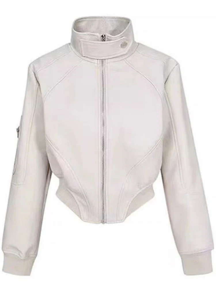 Chaqueta de Cuero Estilo Retro Picante con Estampado de Dopna, Chaqueta Corta para Mujer, Primavera-Otoño, Diseño Versátil...