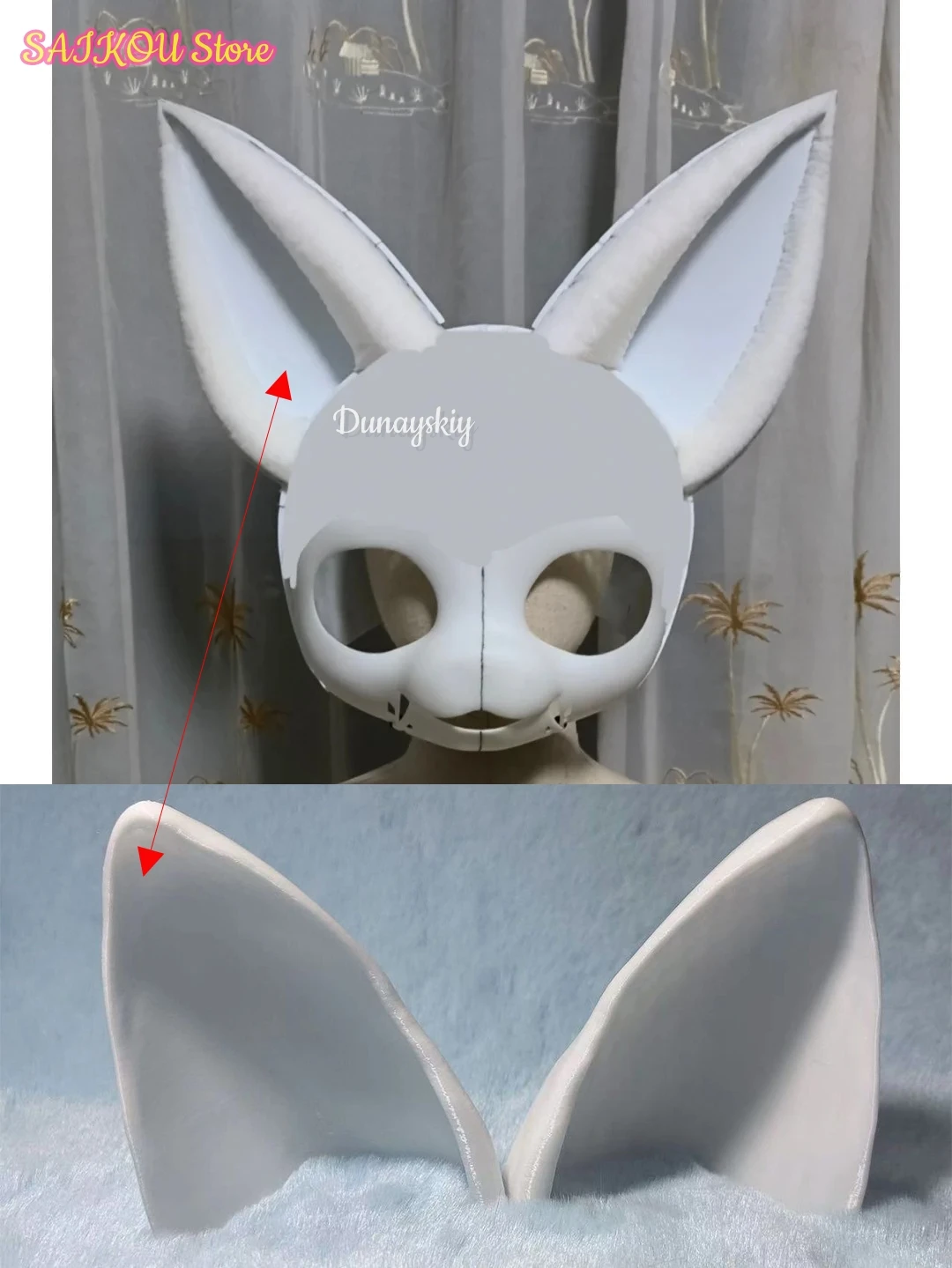 

Kemono Fursuit Kigurumi Accessories Cat Ear Cosplay DIY Prop 5/8/10/12/15/18CM Ear 3D Printed Ears Props Halloween Accessory