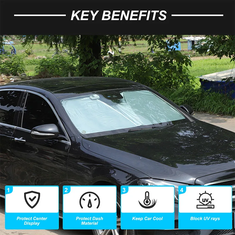 

Солнцезащитные козырьки для лобового стекла, складные солнцезащитные шторки, защитный чехол для переднего стекла автомобиля, для Mercedes Benz E Class W213 2016-2023