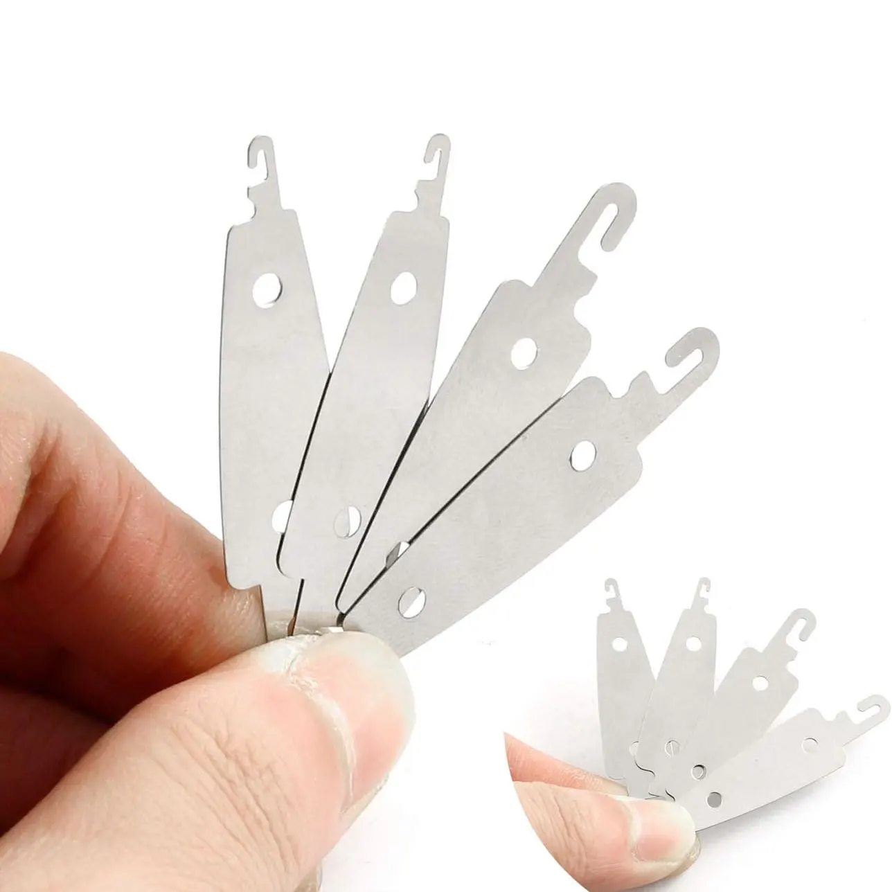 10pcs Stainless Steel Needle Threader Embroidery Cross Stitch Needle-Threading Sewing Needlework DIY Tool for Large Eye Needles