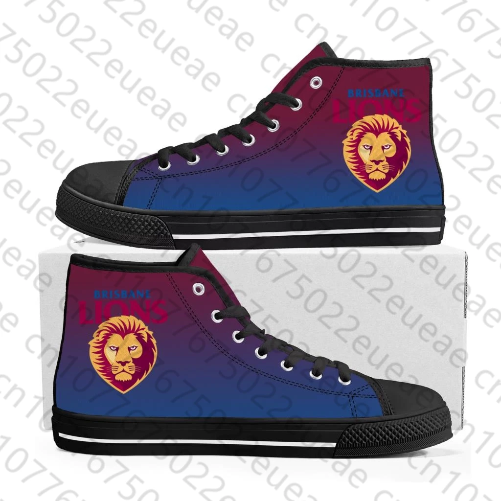 Brisbane Lions Australian Football High Top High Quality Sneakers Mens Womens Teenager Canvas Sneaker Casual Custom Made DIY