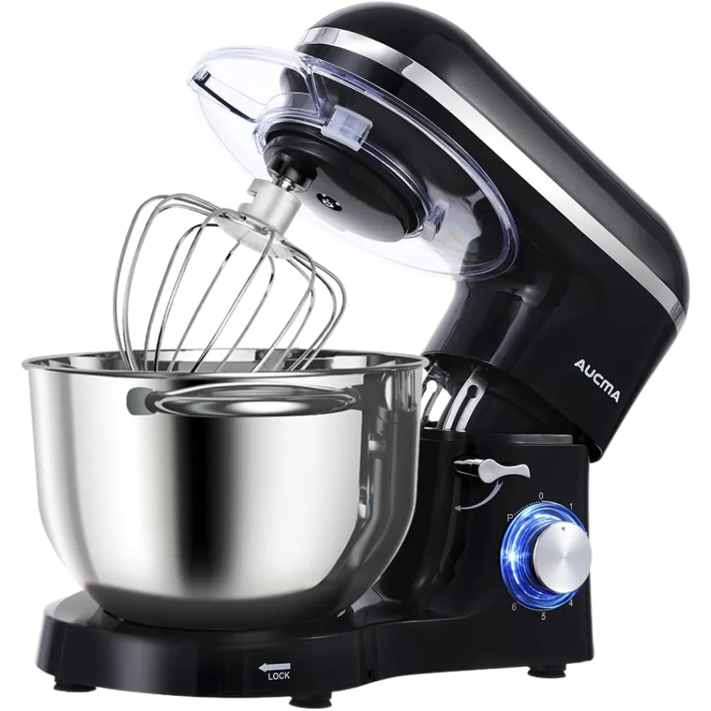 

Stand Mixer,6.5-QT 660W 6-Speed Tilt-Head Food Mixer, Kitchen Electric Mixer with Dough Hook, Wire Whip & Beater