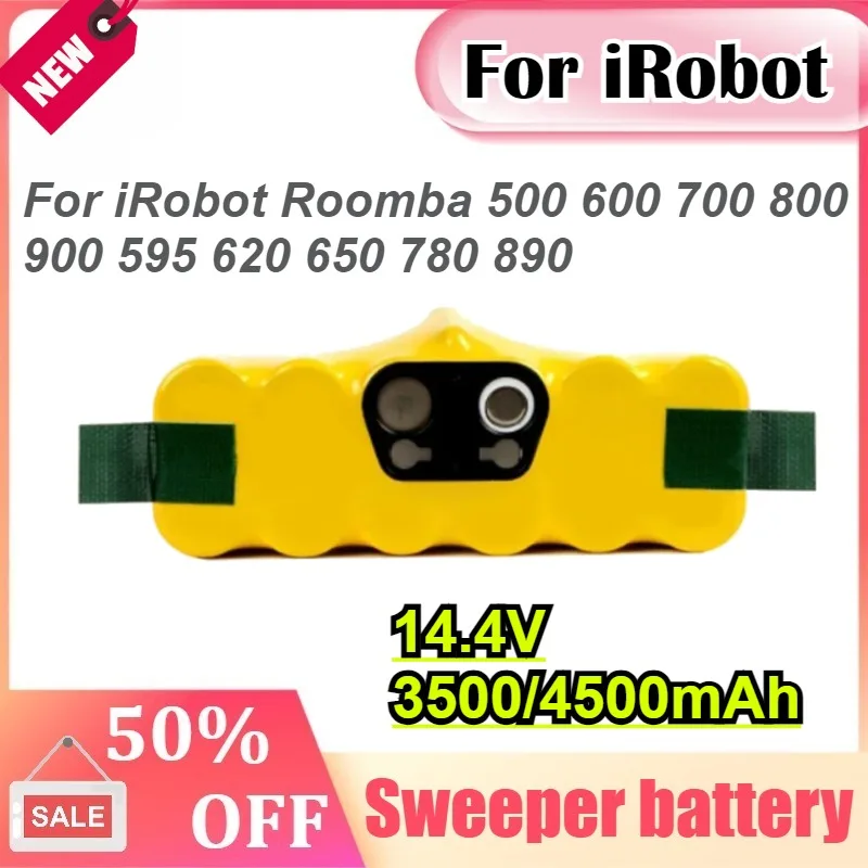 14.4V 3500/4500mAh For iRobot Roomba Battery 500 600 700 800 900 595 620 650 780 890 Battery For Roomba Vacuum Cleaner Battery