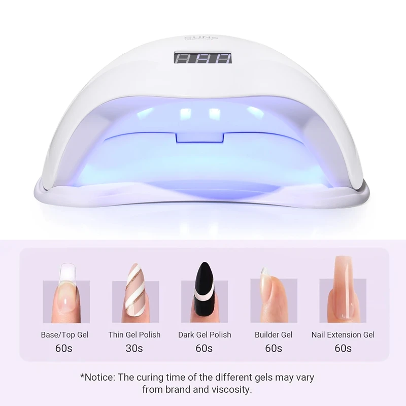 Secador de unhas lâmpada uv led luz do prego 48w para salão profissional rápido secador de gel de unhas com 4 temporizadores sensor automático display lcd