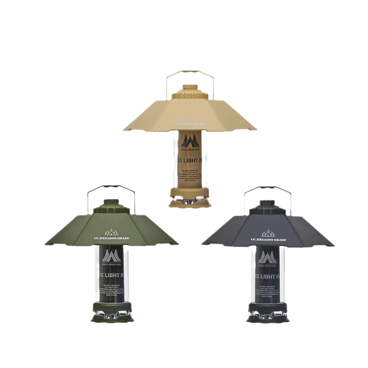 Outdoor firefly camping lamp portable lighting rechargeable tent atmosphere lamp hexagonal lampshade adapted to CARGO.