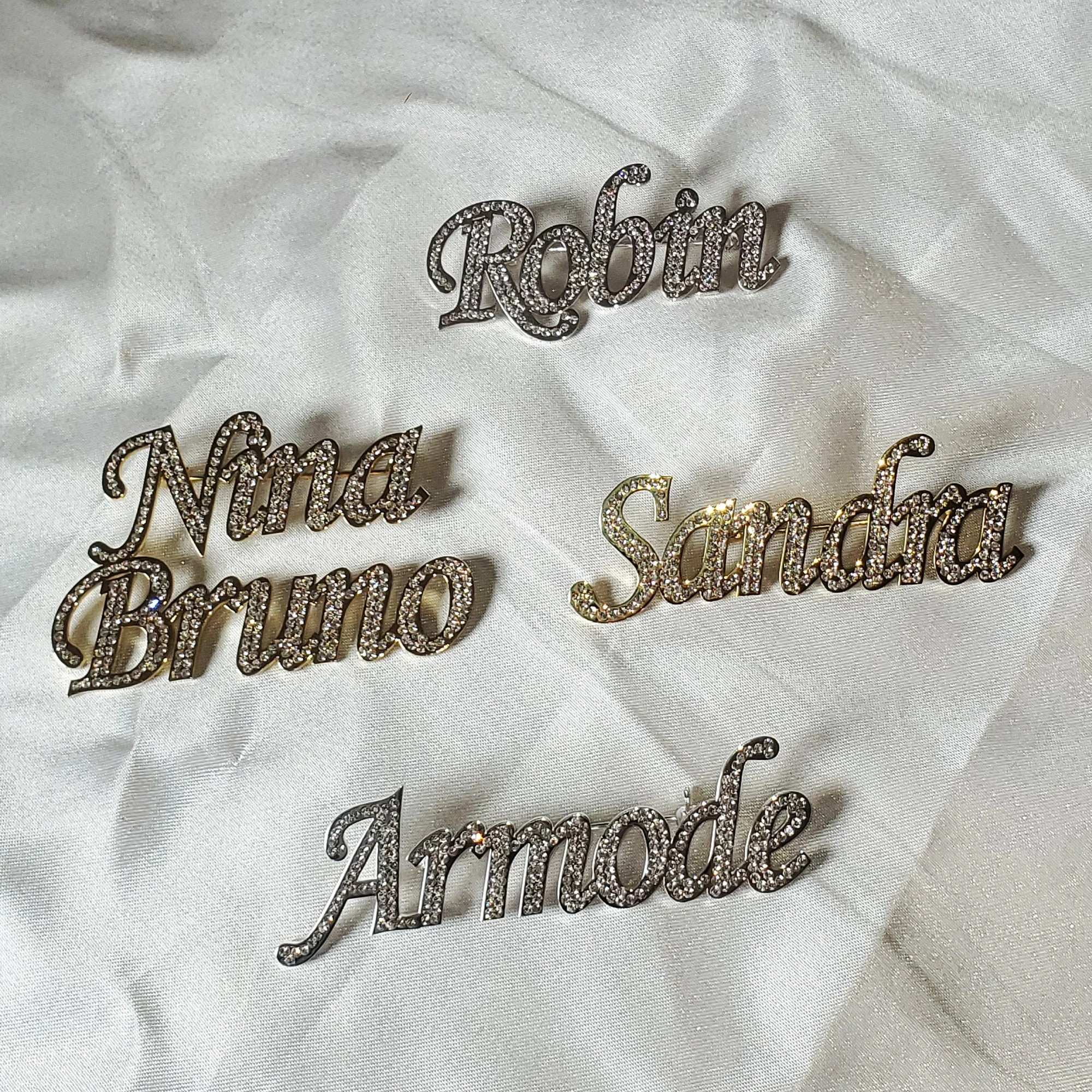 Custom Name Brooch with Diamond Personalized Any Shiny Letter Brooches Custom Word Name Pins Name Flash Jewelry Gifts for Her