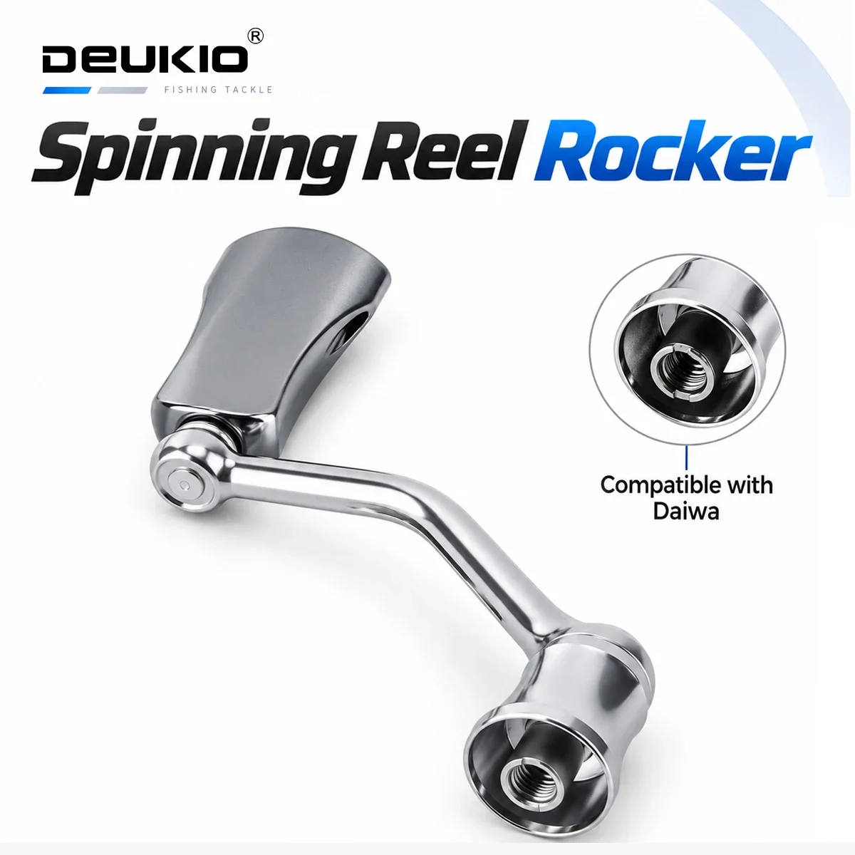 DEUKIO CNC Aluminum Spinning Reel Handle DIY Screw-In Replacement for Daiwa 1000-4000 Legalis Fuego Exceler Ninja Caldia Certate
