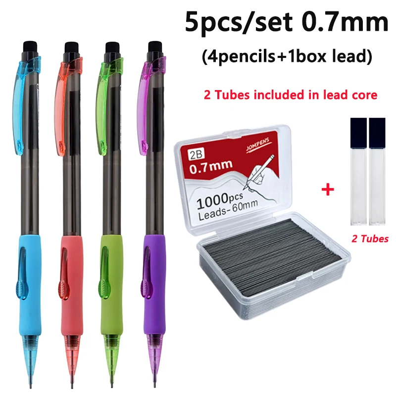 0,5 0,7 0,9 mm seitlich drückendes Druckbleistift-Set mit 1000/700 Stück/Karton Mine, austauschbare automatische Bleistiftminen mit 2 Röhren – Detail 9