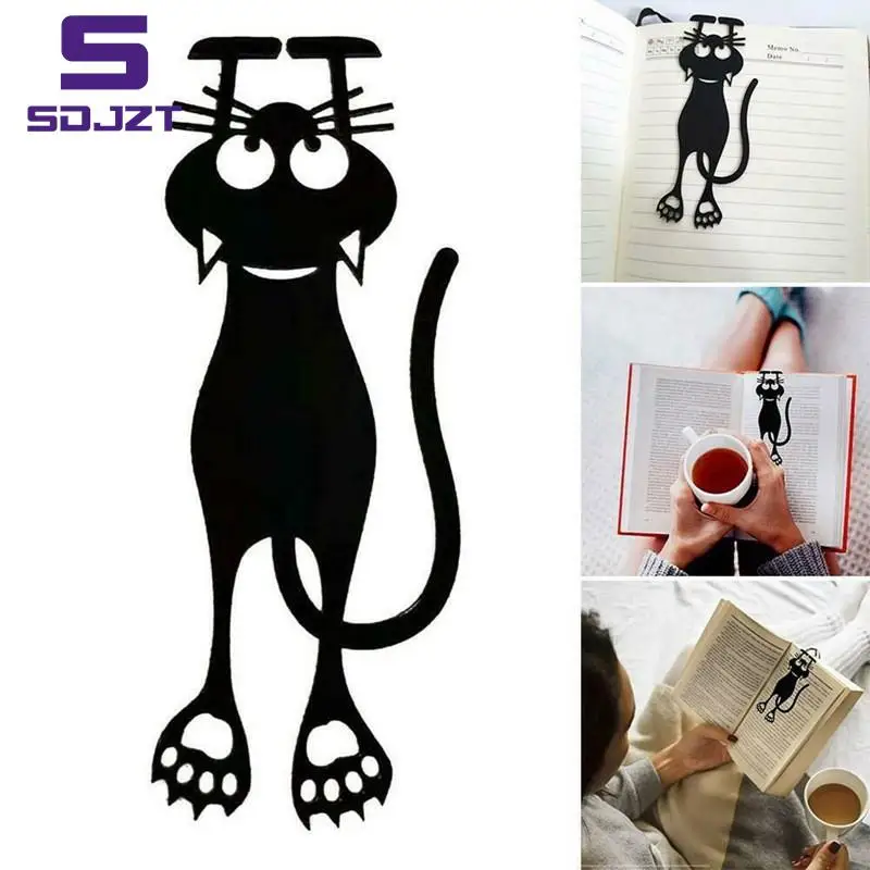 New black cat bookmark 3D plastic stereo cute cat bookmark student cartoon animal bookmark